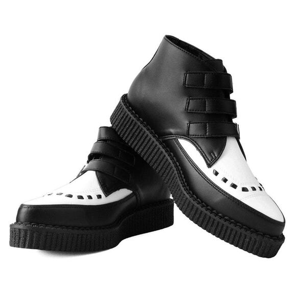 TUK 3 buckle pointed creeper boots black and white unisex sz 9W 7M NWOT - Picture 4 of 9